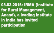 IRMA (Institute for Rural Management, Anand), a leading institute in India